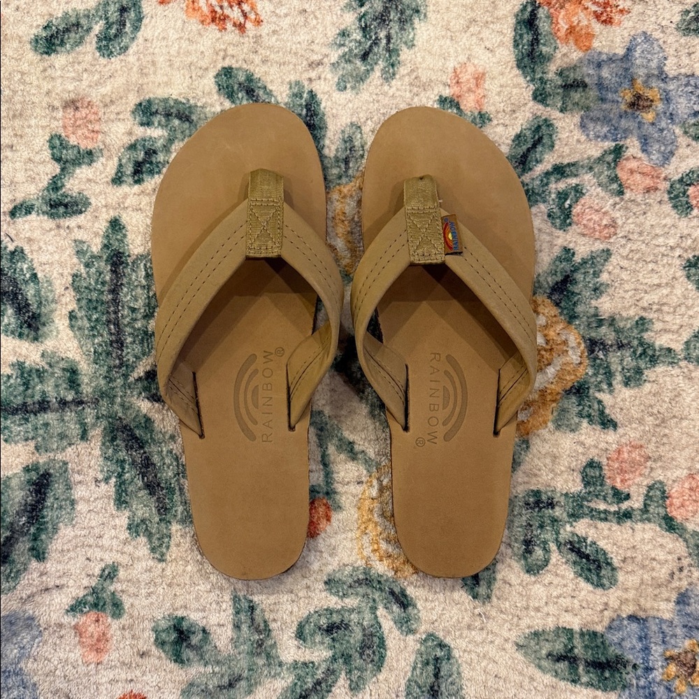 Rainbow Tan Flip Flops for Women